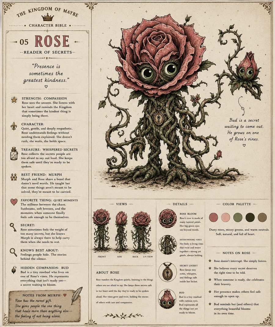 Full character bible plate for Rose